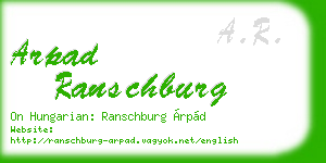 arpad ranschburg business card